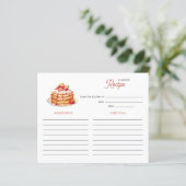 Waterverf Pannenkoeken Bruids brunch Receptenkaart (Staand voorkant)