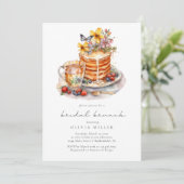 Waterverf Pannenkoeken Bruidsbrunch Kaart (Staand voorkant)