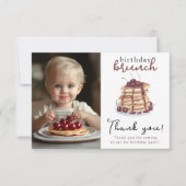 Waterverf pannenkoeken eerste verjaardagsfeestje bedankkaart (Voorkant)