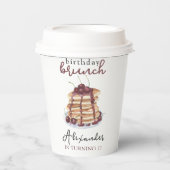Waterverf Pannenkoeken Verjaardagsfeest Papieren Bekers (Voorkant)