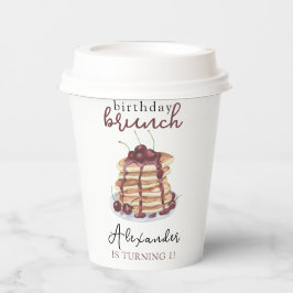 Waterverf Pannenkoeken Verjaardagsfeest Papieren Bekers