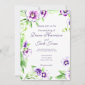 Waterverf Pansies bruiloft Kaart (Voorkant)