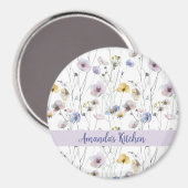  Waterverf Pansies gepersonaliseerd Magneet (Voorkant / Achterkant)