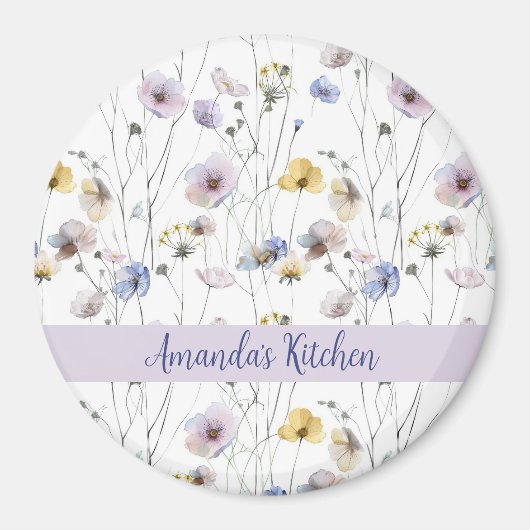  Waterverf Pansies gepersonaliseerd Magneet (Voorkant)