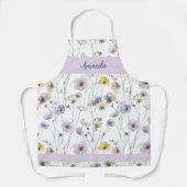  Waterverf Pansies gepersonaliseerd Schort (Voorkant)