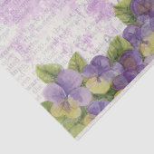 Waterverf pansies op gedrukte boekpagina tissuepapier (Detail)
