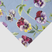  Waterverf Pansies Patroon Cerulean Blue Tissuepapier (Detail)