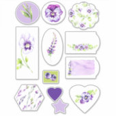 Waterverf Pansy and Blueberry Scrapbook Sticker (Voorkant)