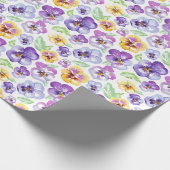 Waterverf Pansy Flowers Cadeaupapier (Hoek)