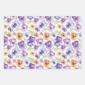 Waterverf Pansy Flowers Inpakpapier Vel (Voorkant)