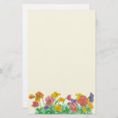 Waterverf Pansy Flowers Regenboogkleuren Briefpapier (Voorkant / Achterkant)