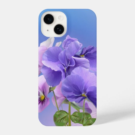 Waterverf Pansy Garden Flower Floral Art iPhone Hoesje (Achterkant)