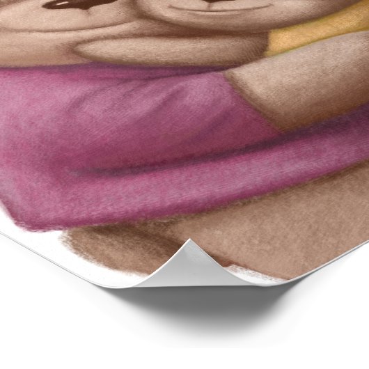 Waterverf Papa Beer Hug | Beer wandafdrukken Poster (Hoek)