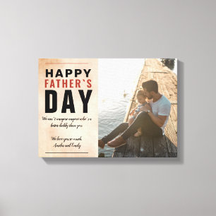 Waterverf Papa Happy Vader's Dag Foto Canvas Afdruk
