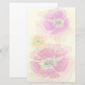 Waterverf papaver 2 briefpapier (Voorkant / Achterkant)