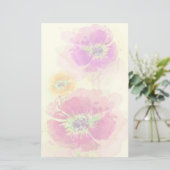 Waterverf papaver 2 briefpapier (Staand voorkant)