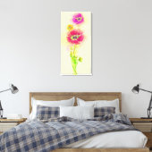 Waterverf papaver 2 canvas afdruk (Insitu (Slaapkamer))