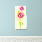 Waterverf papaver 2 canvas afdruk (Insitu (Houten vloer))