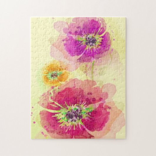 Waterverf papaver 2 legpuzzel (Verticaal)