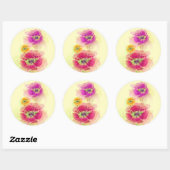Waterverf papaver 2 ronde sticker (Vel)