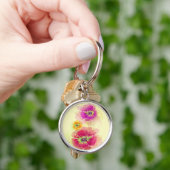 Waterverf papaver 2 sleutelhanger (Hand)