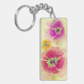 Waterverf papaver 2 sleutelhanger (Voorkant Links)