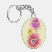 Waterverf papaver 2 sleutelhanger (Voorkant Links)