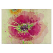 Waterverf papaver 2 snijplank (Voorkant)