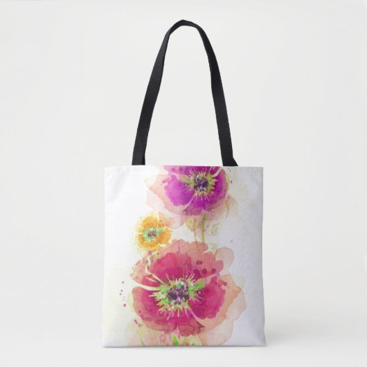 Waterverf papaver 2 tote bag (Voorkant)