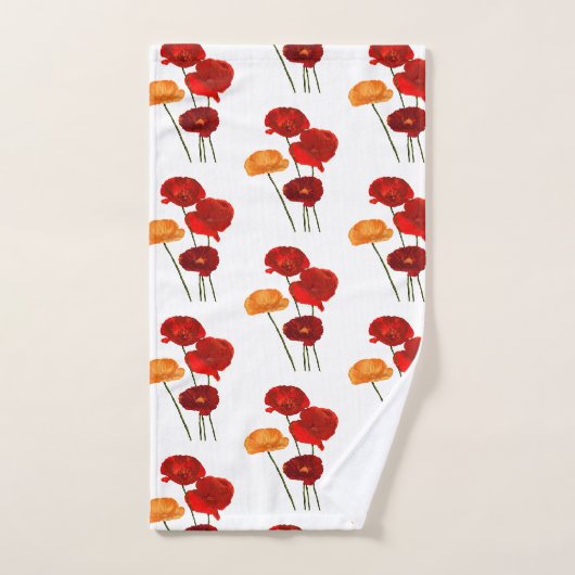 Waterverf papaver bad handdoek (Handdoek)