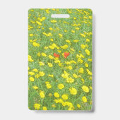 Waterverf papaver badge (Achterkant)