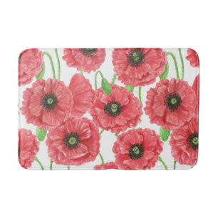 Waterverf papaver badmat