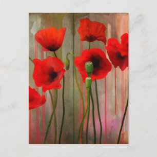 Waterverf papaver briefkaart