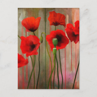 Waterverf papaver briefkaart