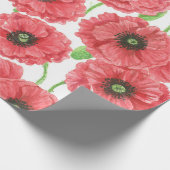 Waterverf papaver cadeaupapier (Hoek)