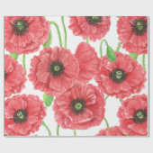 Waterverf papaver cadeaupapier (Vlak)
