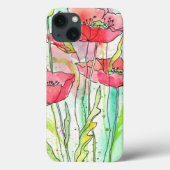 Waterverf papaver Case-Mate iPhone case (Achterkant)