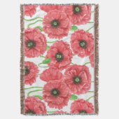 Waterverf papaver deken (Voorkant Verticaal)