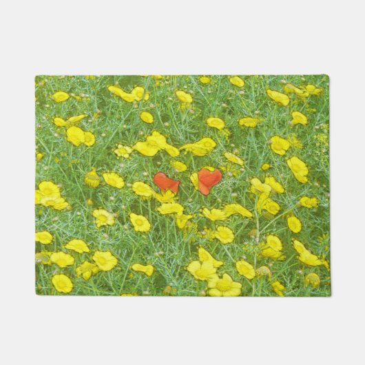 Waterverf papaver deurmat (Voorkant)