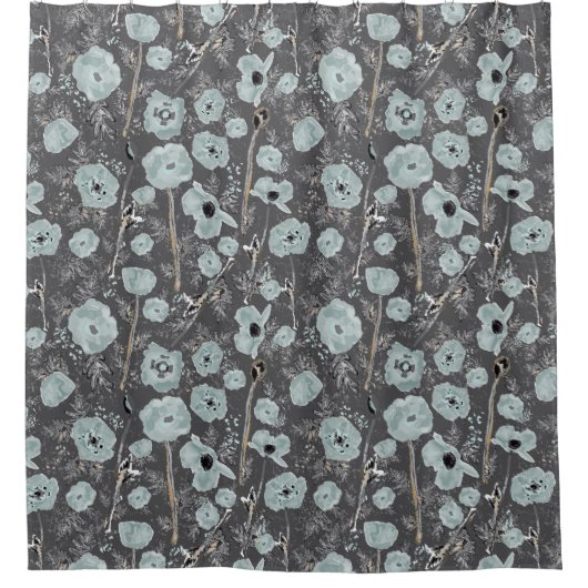 Waterverf papaver douchegordijn (Voorkant)