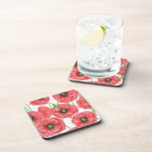 Waterverf papaver drankjes onderzetter (Rechterzijde)