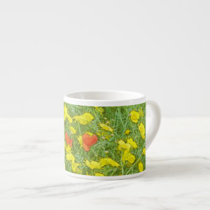 Waterverf papaver espresso kop