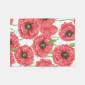 Waterverf papaver fleece deken (Voorkant (Horizontaal))
