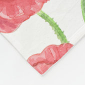 Waterverf papaver fleece deken (Hoek)