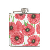 Waterverf papaver heupfles (Voorkant)