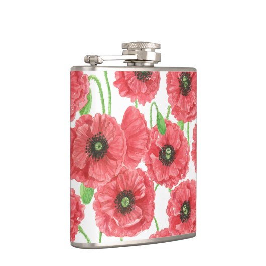 Waterverf papaver heupfles (Rechts)