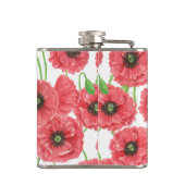 Waterverf papaver heupfles (Achterkant)