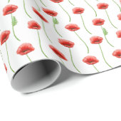 Waterverf papaver inpakpapier (Rol Hoek)
