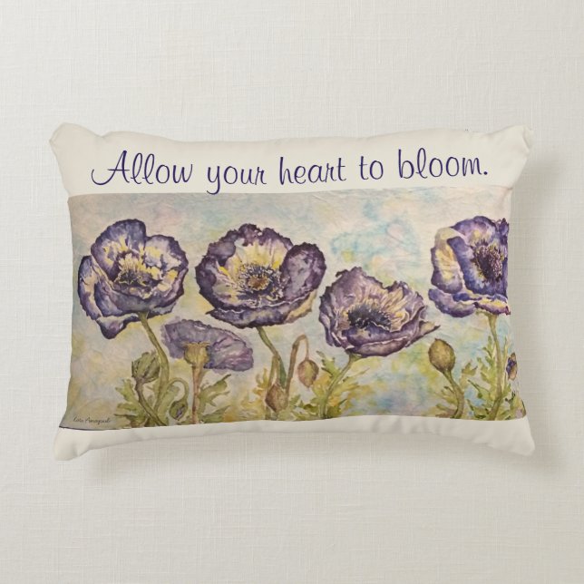 Waterverf papaver Inspiratie Accent Pillow Accent Kussen (Voorkant)