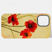 Waterverf papaver iPhone hoesje (Achterkant horizontaal)
